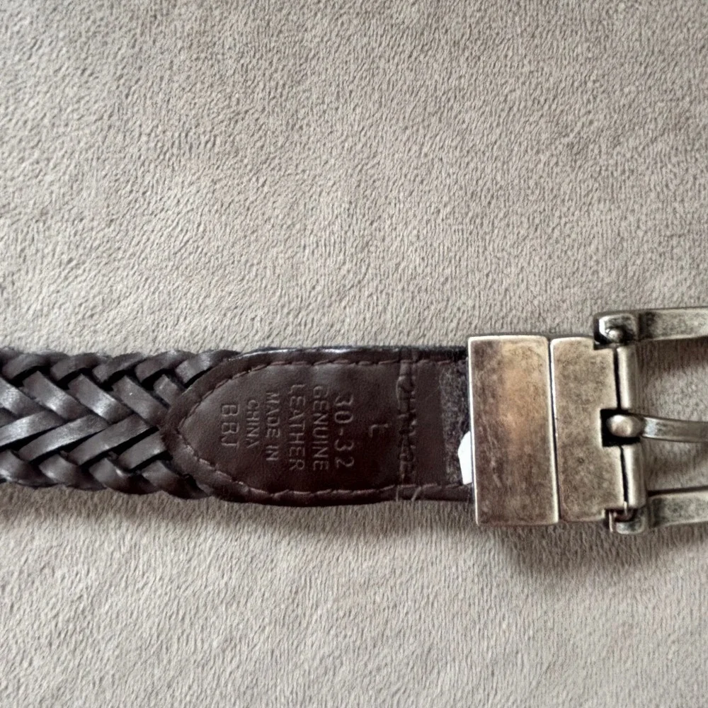 Levis Boys Braided Genuine Leather Belt Black Brown Reversible Size 30-32 L
